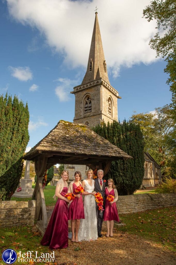 Bridal Party St Mary’s Church Wedding in Lower Slaughter