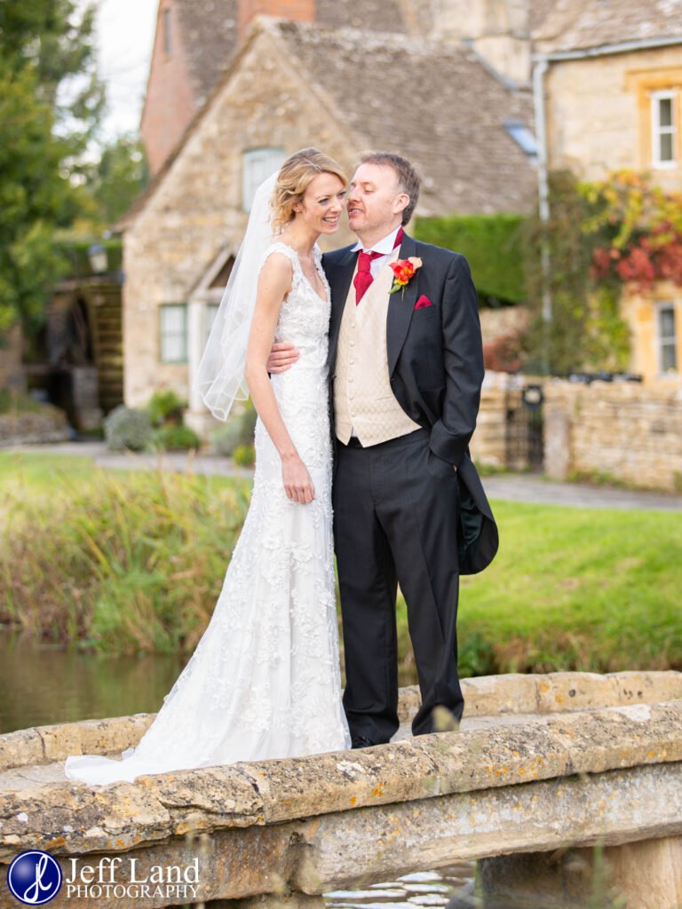 Bride and Groom Lower Slaughter Cotswold Wedding