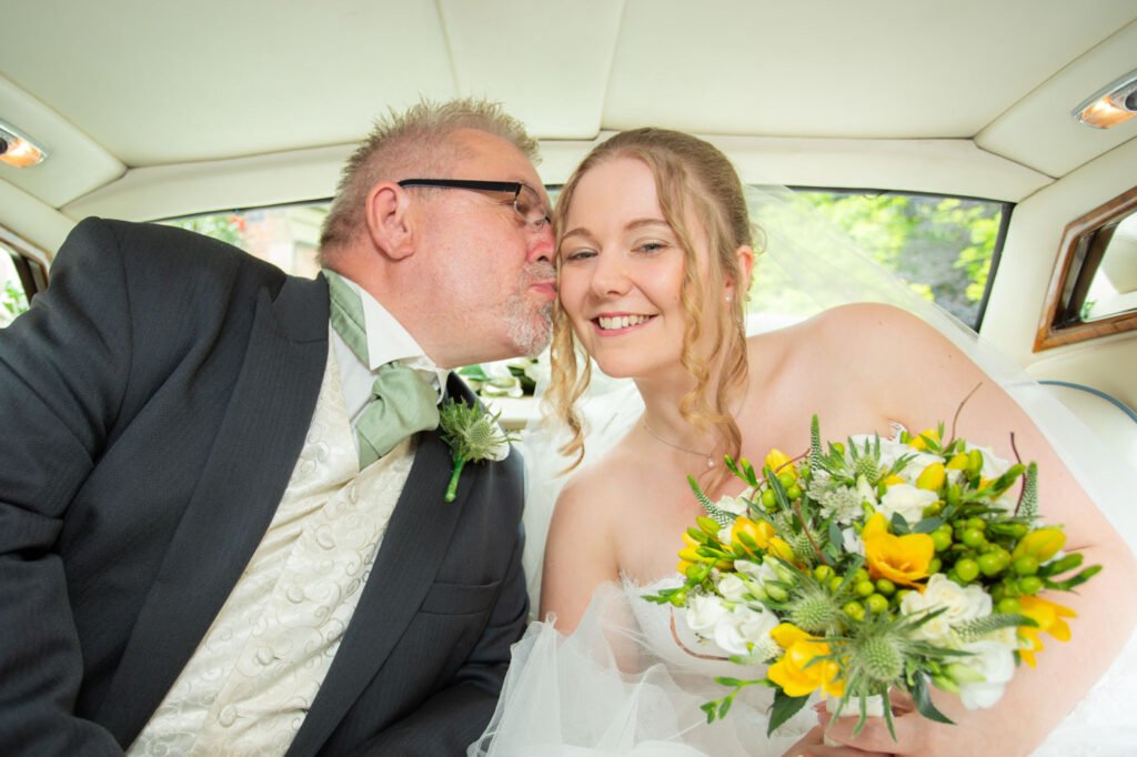 Wedding Photographer at Brownsover Hall Hotel in Rugby father and bride
