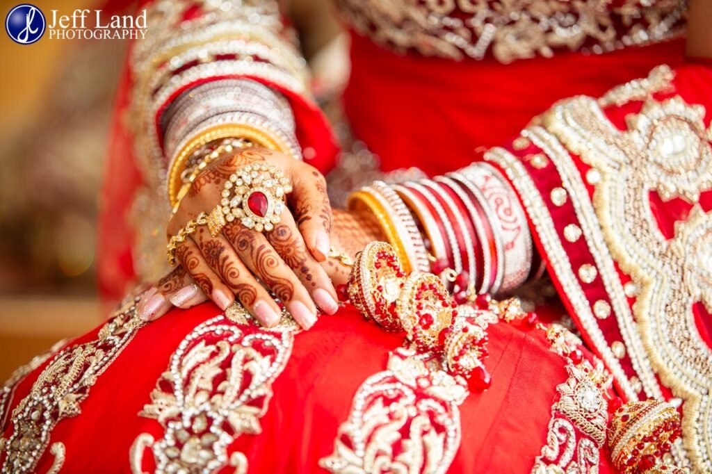 Colourful Bride Detail Portrait with Henna Tattoo at a Chesford Grange Wedding