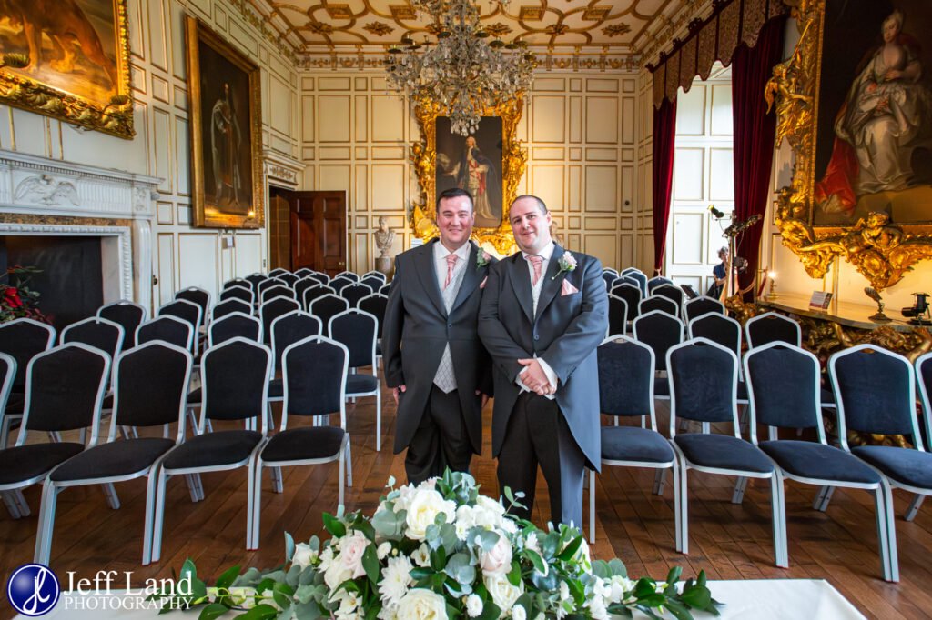 Warwick Castle Wedding Ceremony Room Groom and Bestman