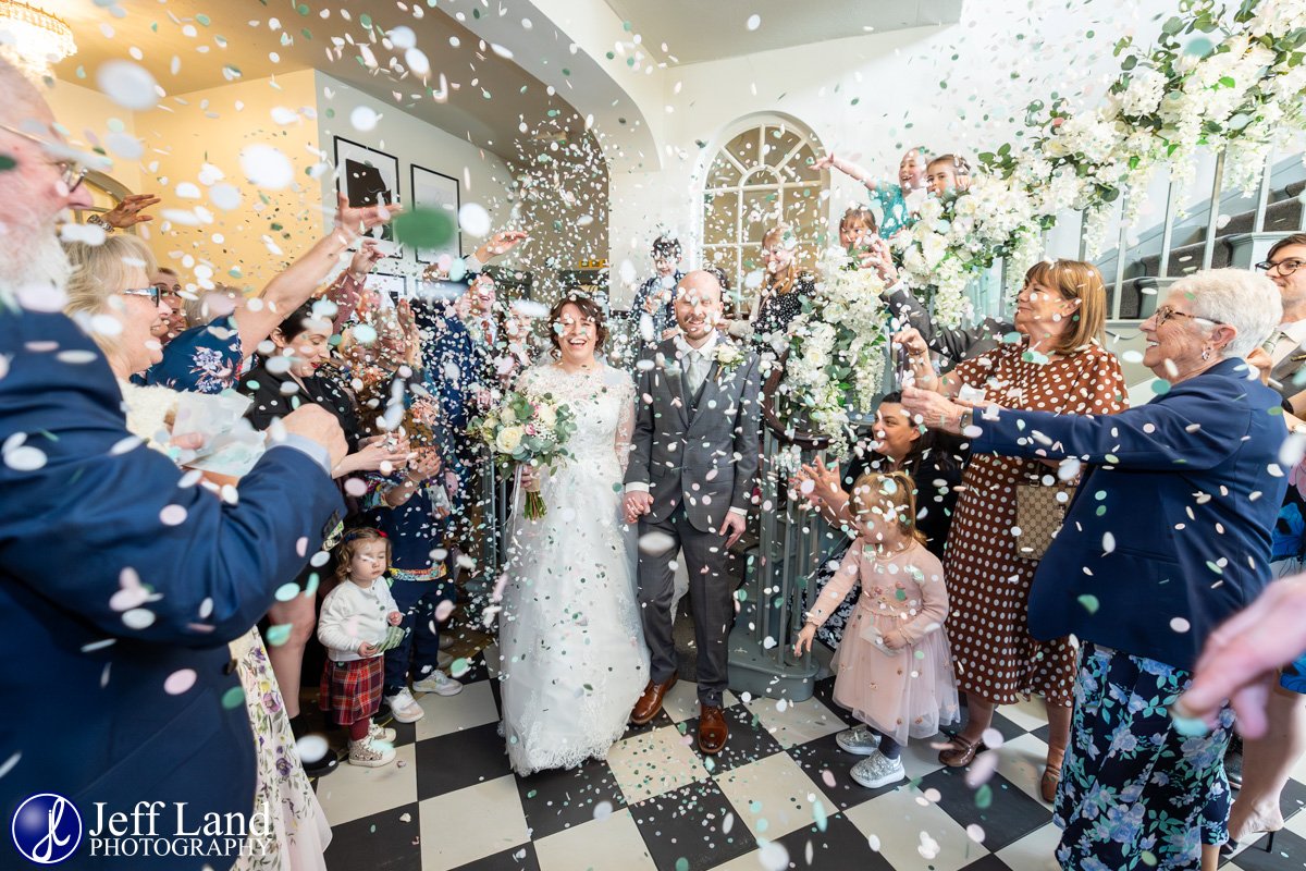 Bride and Groom Confetti Photo Warwick House
