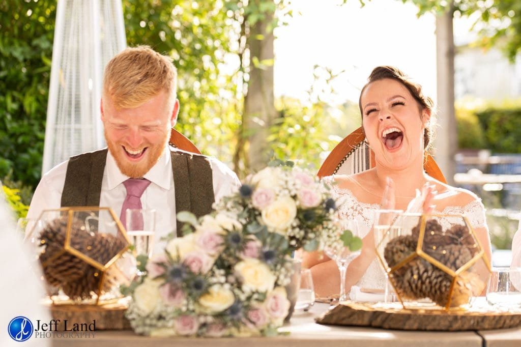 Laughing Bride, Wedding Photographer, Stratford upon Avon, The Bell, Alderminster, St. Mary's Church, Wimpstone