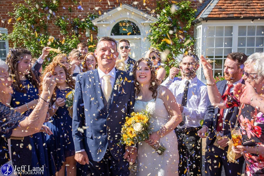 Wedding Photographer at Wethele Manor Leamington Spa Warwickshire Confetti