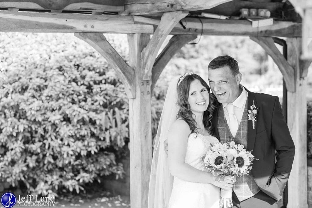 Wedding Photographer at Wethele Manor Leamington Spa Warwickshire Bride & Groom black & white