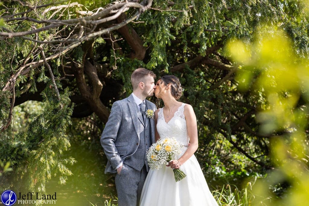 Bridal Portrait Kiss Alveston Manor Stratford upon Avon, Warwickshire Wedding Photographer