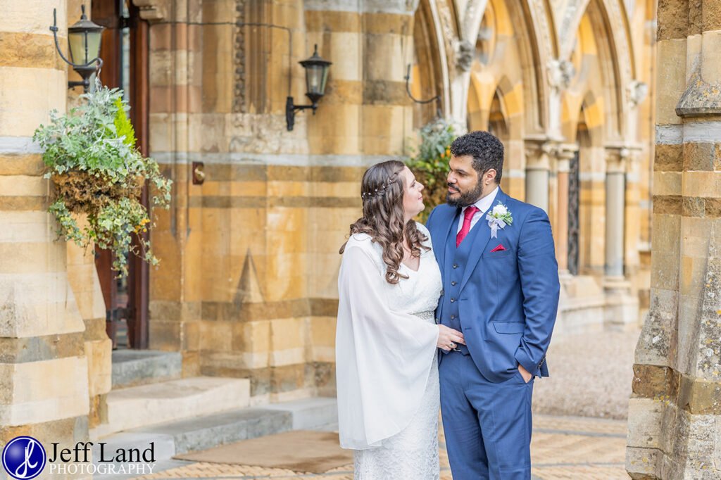 Ettington Park Wedding Bride & Groom Front Entrance