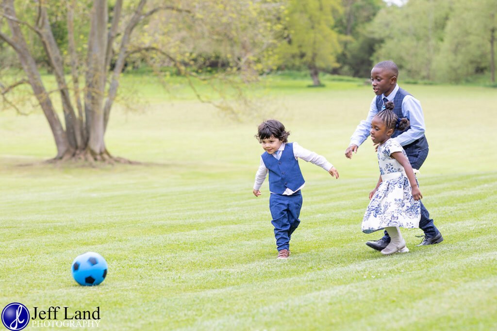 Ettington Park Wedding Kids Playing Football