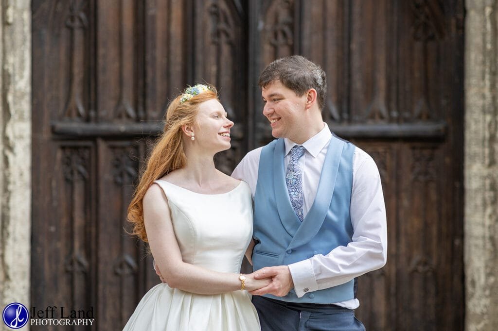 Happy Bride and Groom Portrait Holy Trinity Church