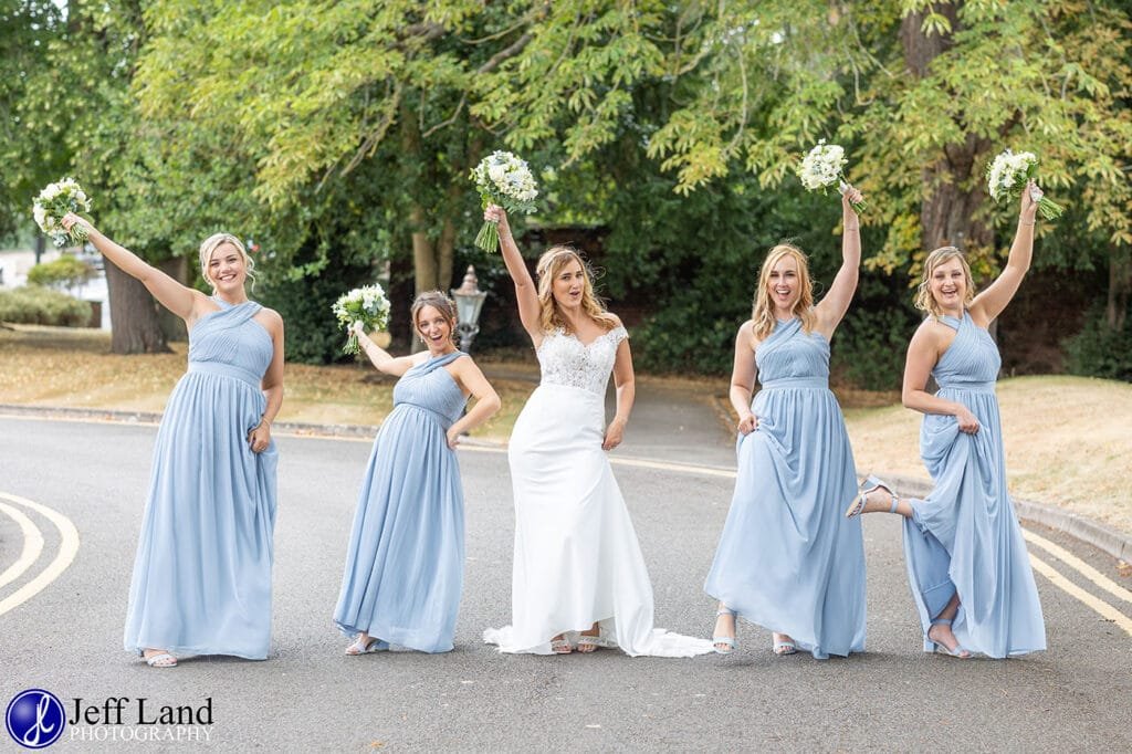 Approved Wedding Photographer Macdonald Alveston Manor Stratford-upon-Avon, Warwickshire Fun Bridal Party Photo