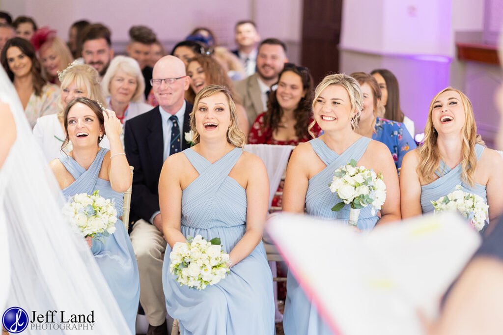 Approved Wedding Photographer Macdonald Alveston Manor Stratford-upon-Avon, Warwickshire Fun Bridesmaids Laughing