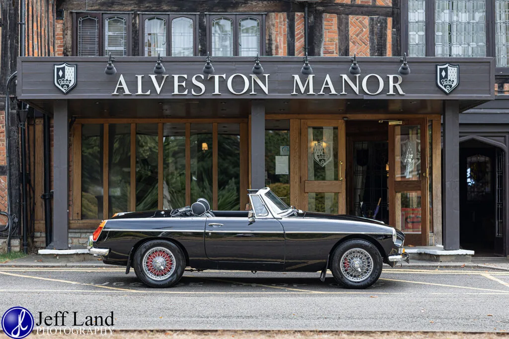 Black MGB at Alveston Manor Right Side