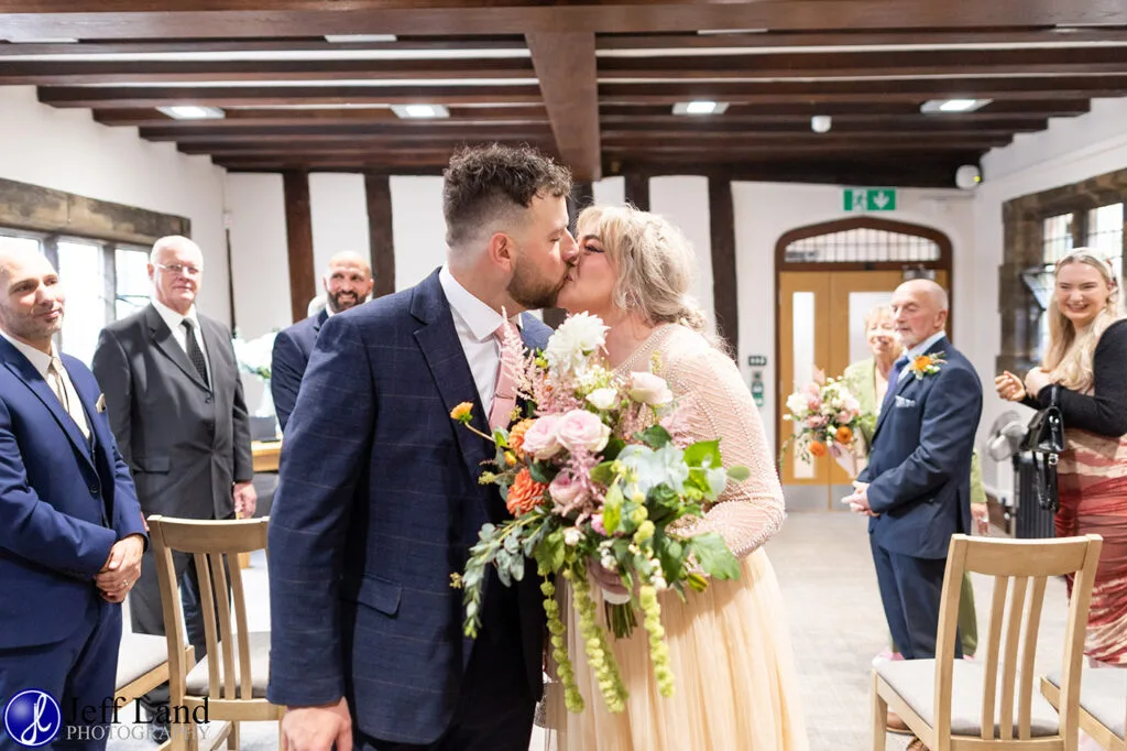 First Kiss Wedding Henley Room Stratford upon Avon