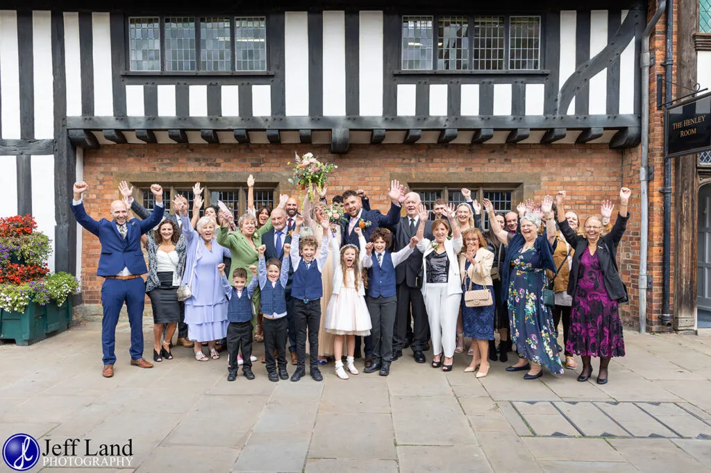 Wedding Fun Group Photo Henley Room Stratford upon Avon