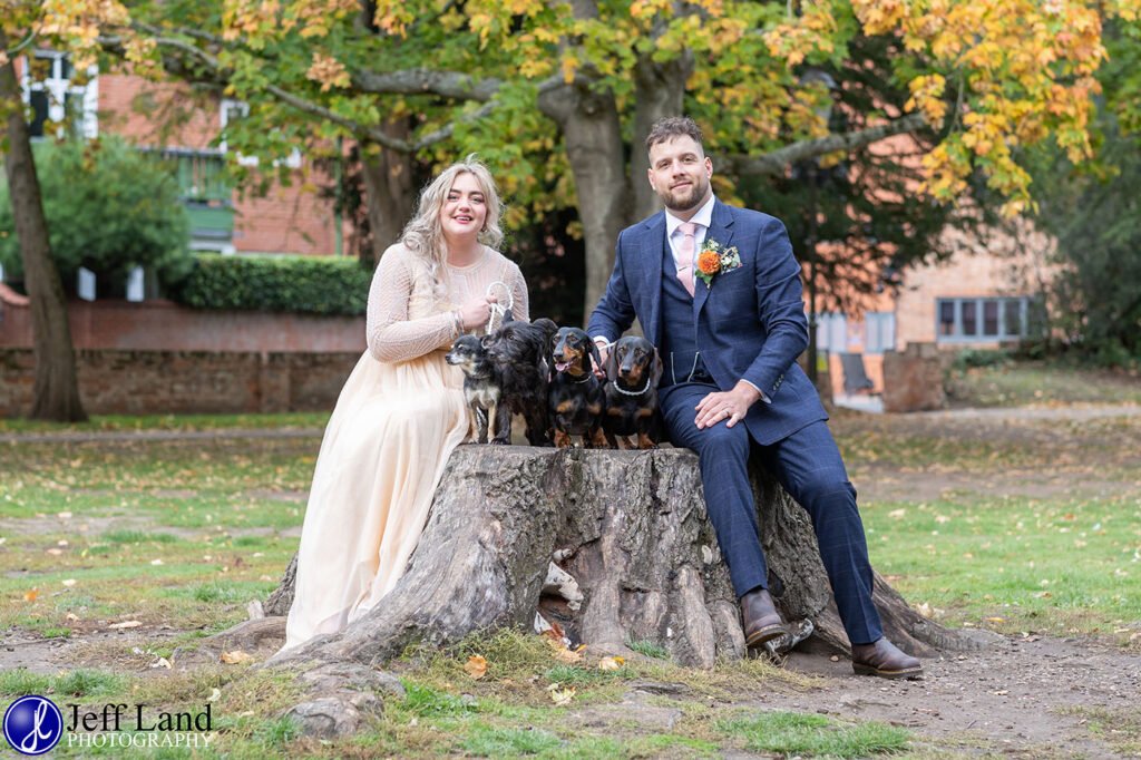 Wedding Photo with Pet Dogs Stratford upon Avon