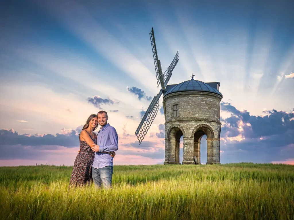 pre-wedding shoot photography at Chesterton Windmill