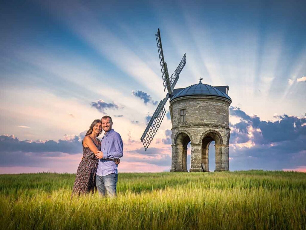 pre-wedding shoot photography at Chesterton Windmill