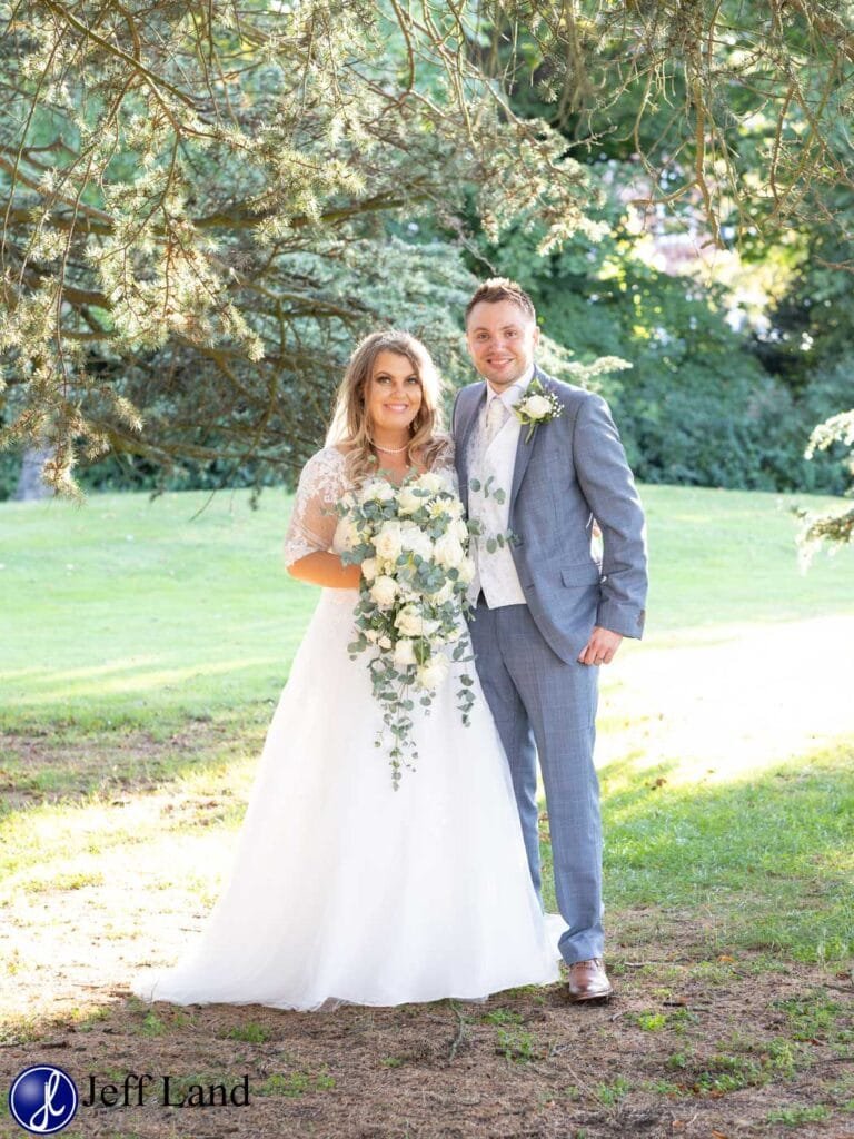 Bride & Groom Bridal Portrait under Cedar Tree Alveston Manor