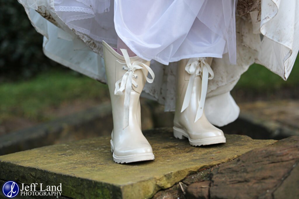 Coombe Abbey Hotel Wedding brides wellies