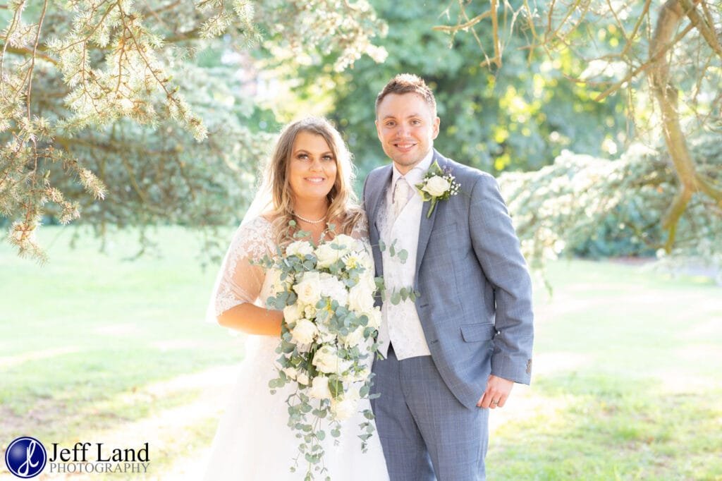 Happy Bride & Groom Bridal Portrait under Cedar Tree Alveston Manor