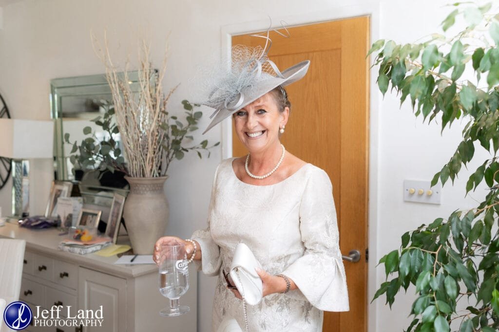 Mother of the bride during bridal prep