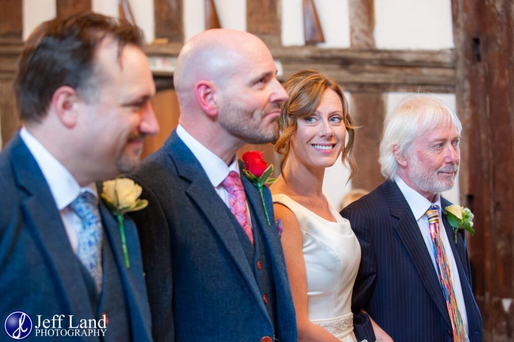 Bride and Groom during wedding ceremony at the Lord Leycester Hospital in Warwick