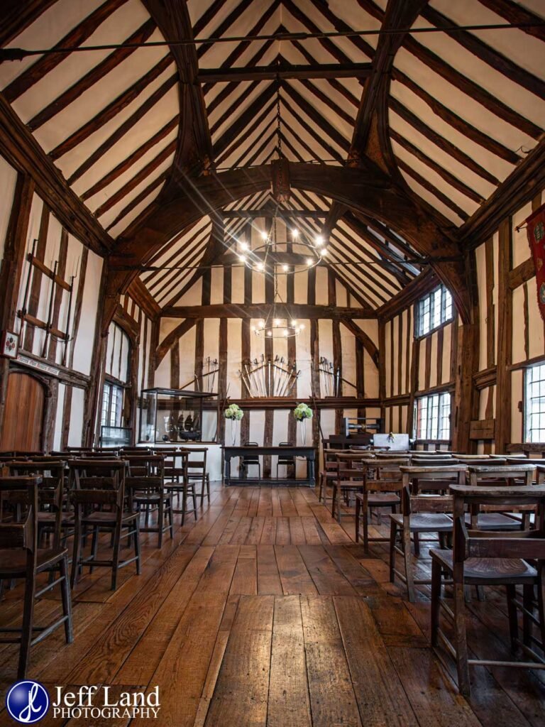 The great hall wedding ceremony room at the Lord Leycester Hospital in Warwick
