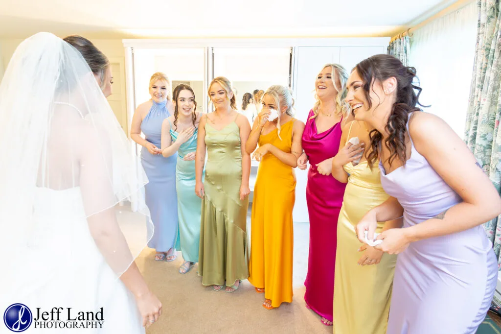 Manor Hill House First Look With Bridesmaids