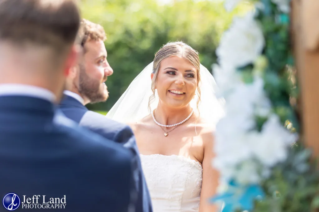 Manor Hill House Happy Bride during wedding ceremony