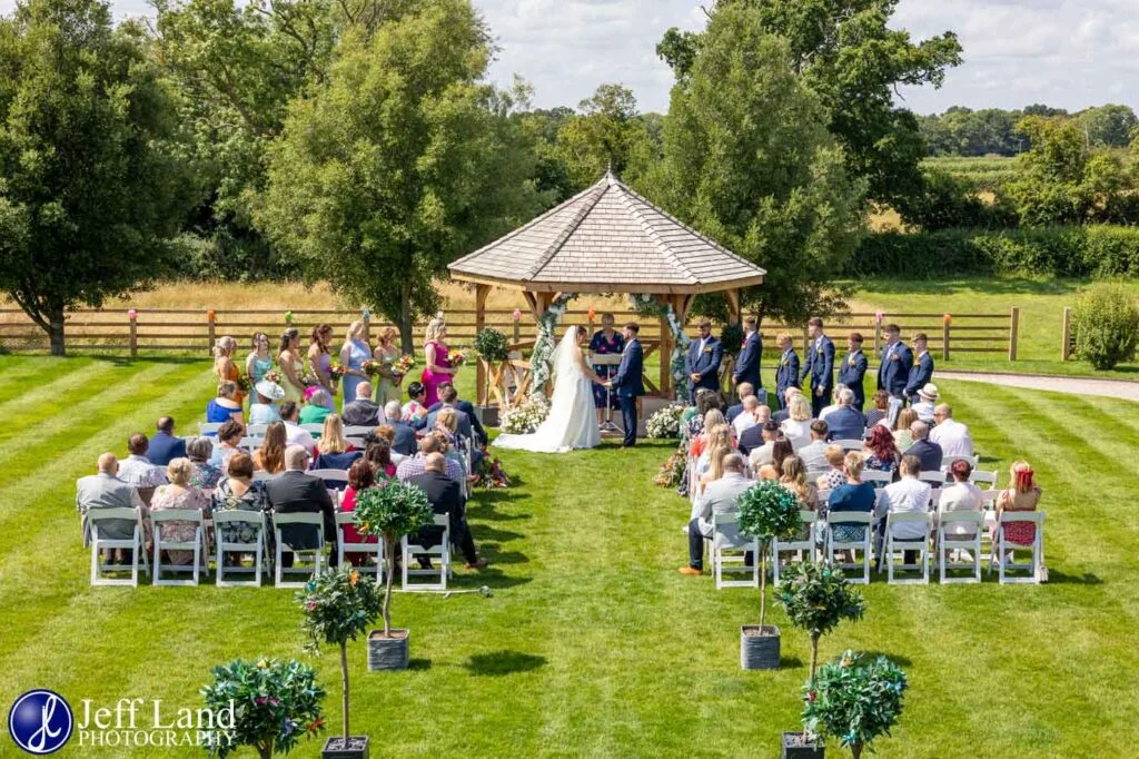 Manor Hill House Outdoor Wedding Ceremony from above