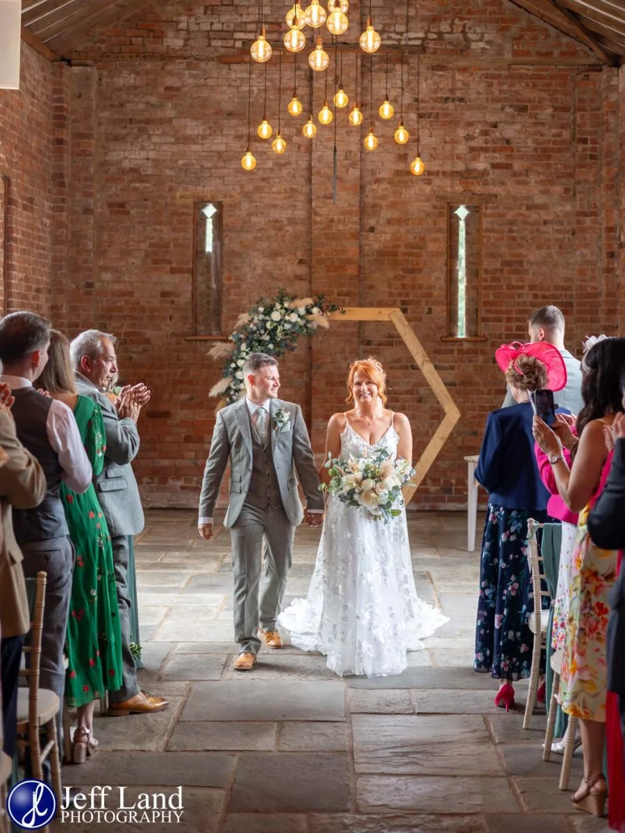 Just Married Mickleton Hills Farm Barn Wedding