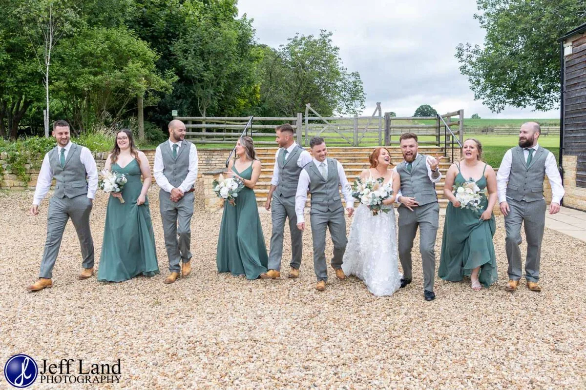 Mickleton Hills Farm Wedding Photography fun bridal party portrait