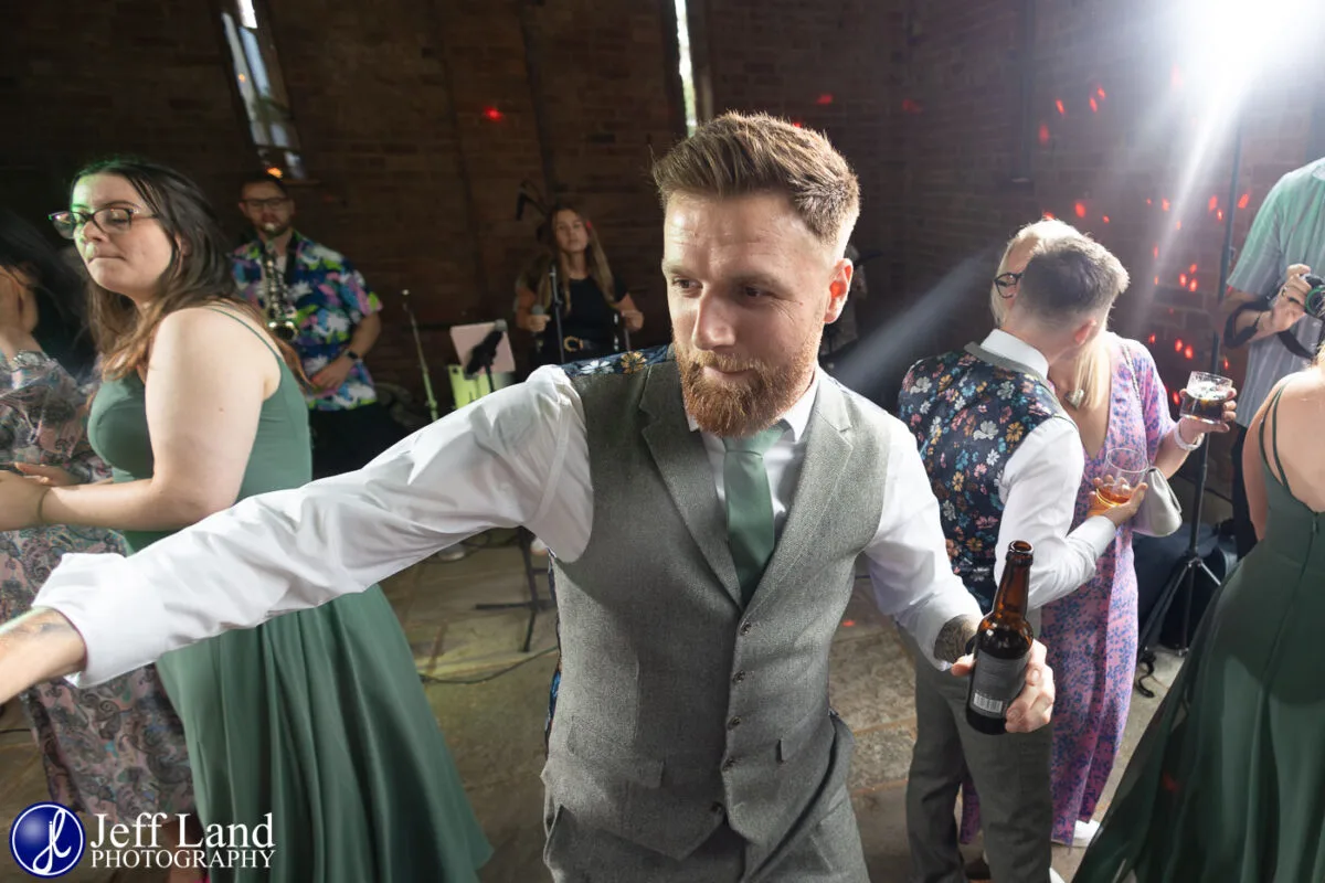 Mickleton Hills Farm Wedding Photography guest dancing