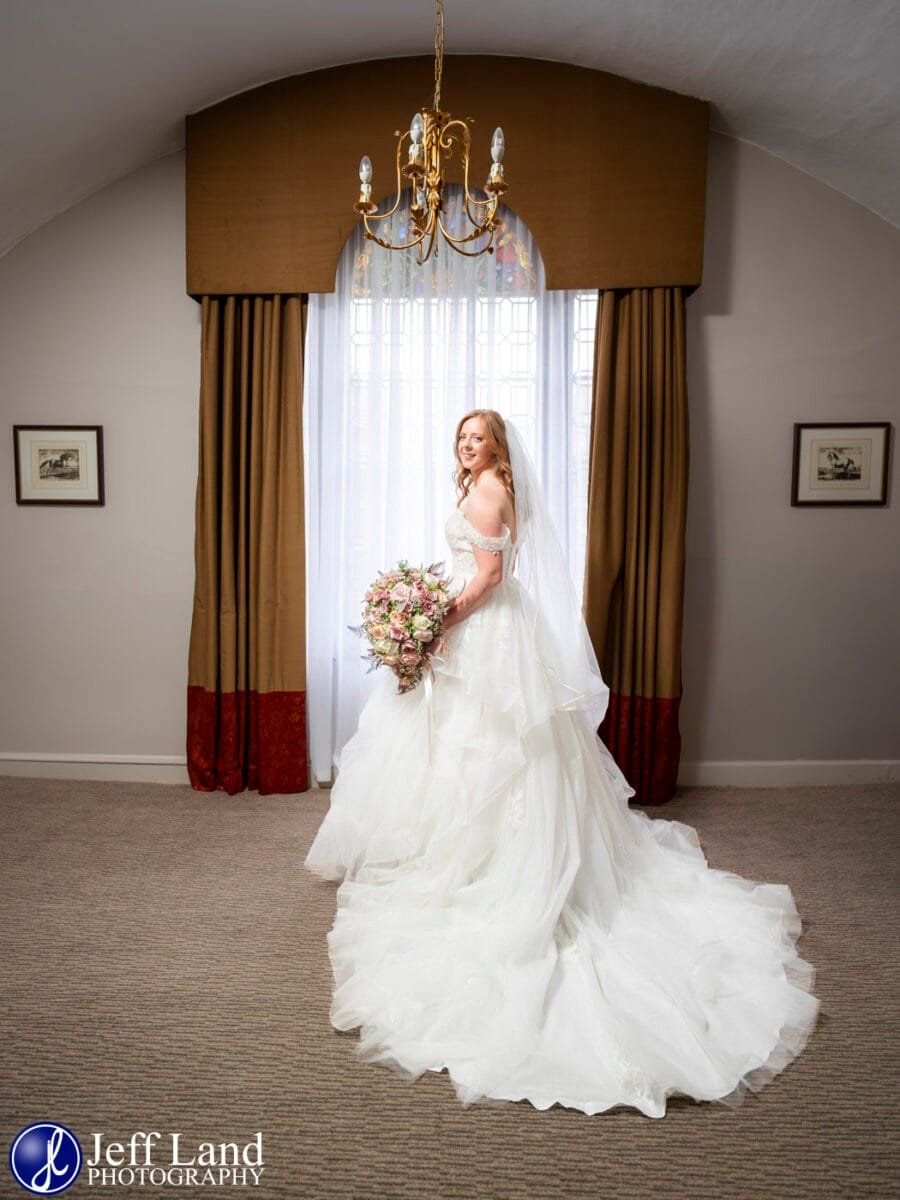 Bride Portrait during bridal prep at Alveston Manor Stratford-upon-Avon, Warwickshire