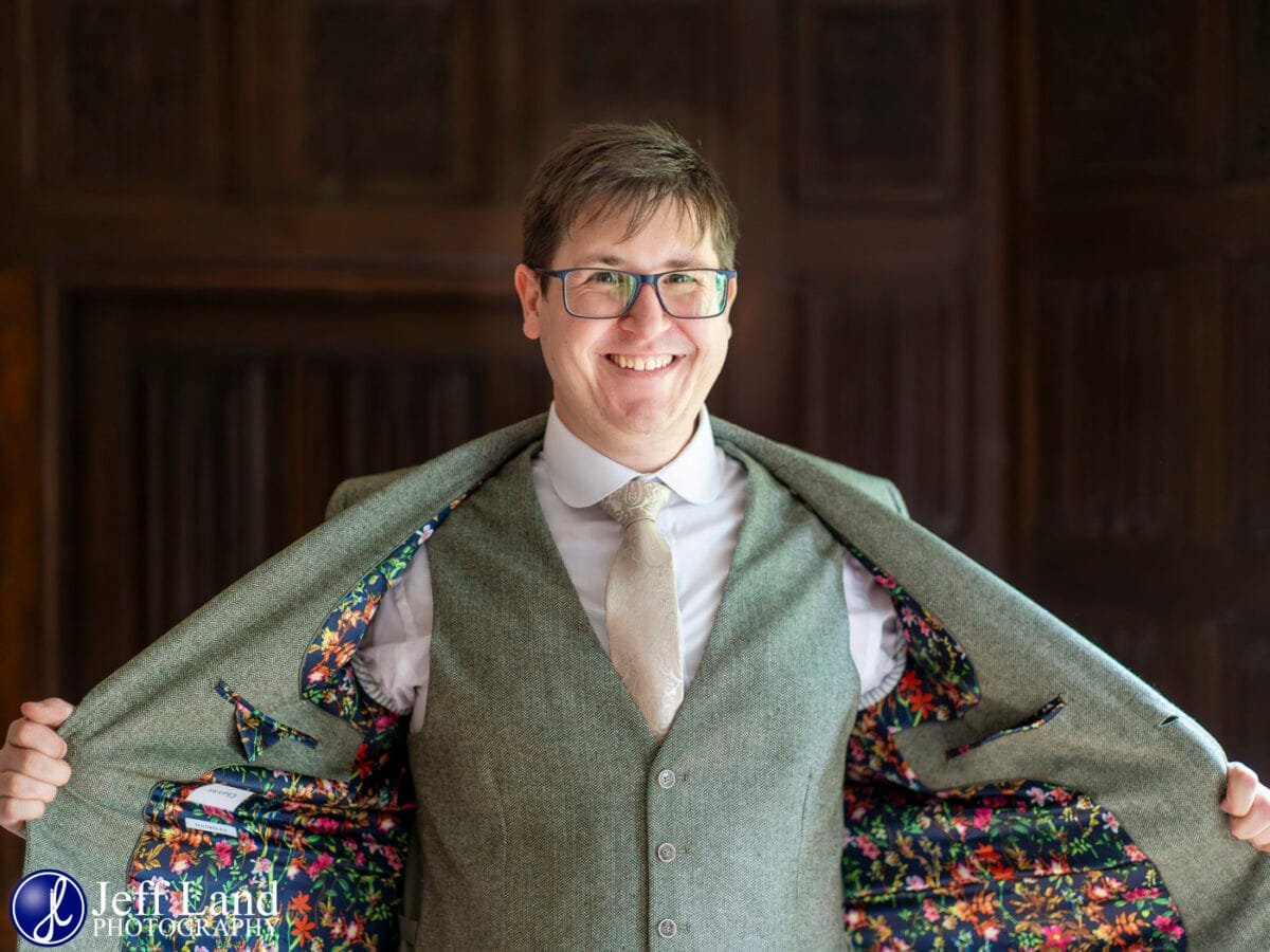 Fun Groom Portrait wedding at Alveston Manor Stratford-upon-Avon, Warwickshire