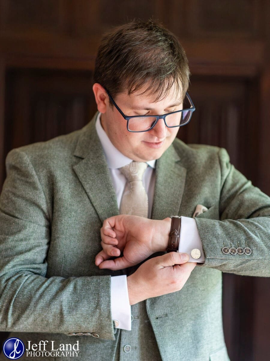 Groom Portrait wedding at Alveston Manor Stratford-upon-Avon, Warwickshire