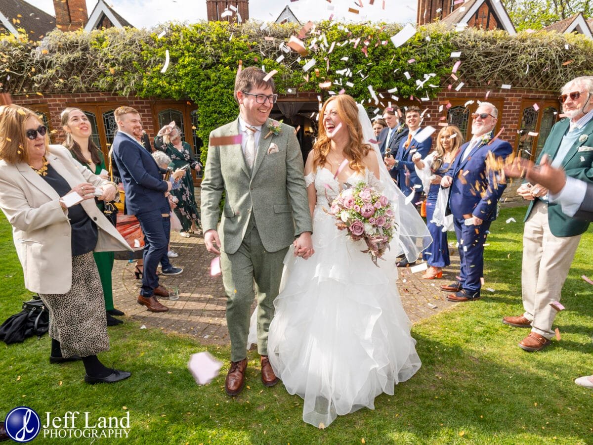 Confetti time Wedding at Alveston Manor Stratford-upon-Avon, Warwickshire