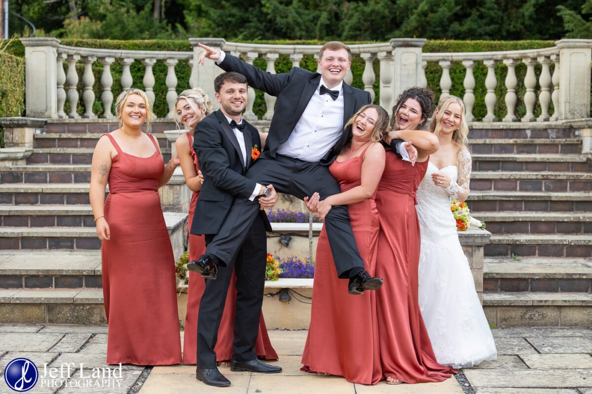 Fun Wedding Party Portrait at The Welcombe Hotel