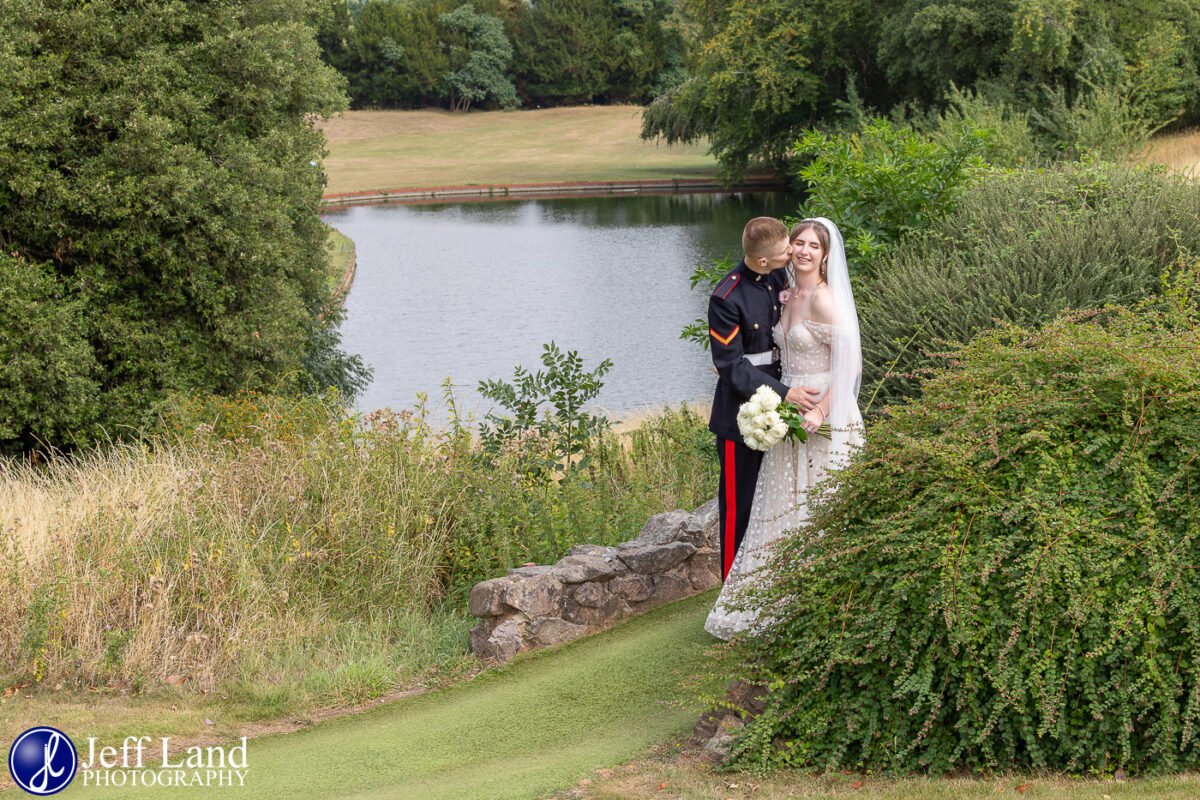 Bridal Portrait Romantic Kiss The Welcombe Hotel