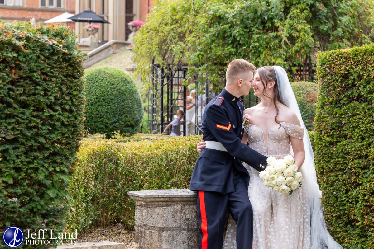 Romantic Bridal Portrait in rear garden The Welcombe Hotel